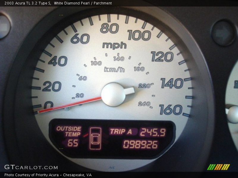 White Diamond Pearl / Parchment 2003 Acura TL 3.2 Type S