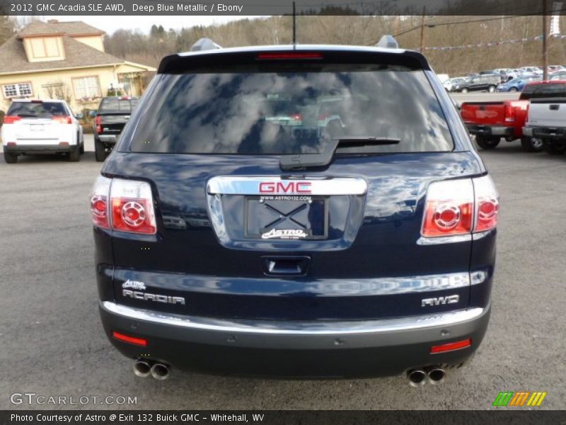 Deep Blue Metallic / Ebony 2012 GMC Acadia SLE AWD
