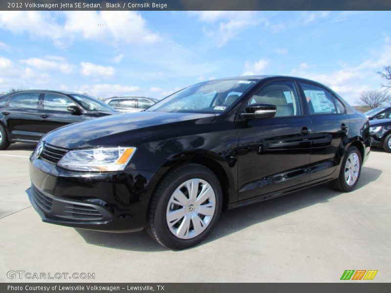 Black / Cornsilk Beige 2012 Volkswagen Jetta SE Sedan