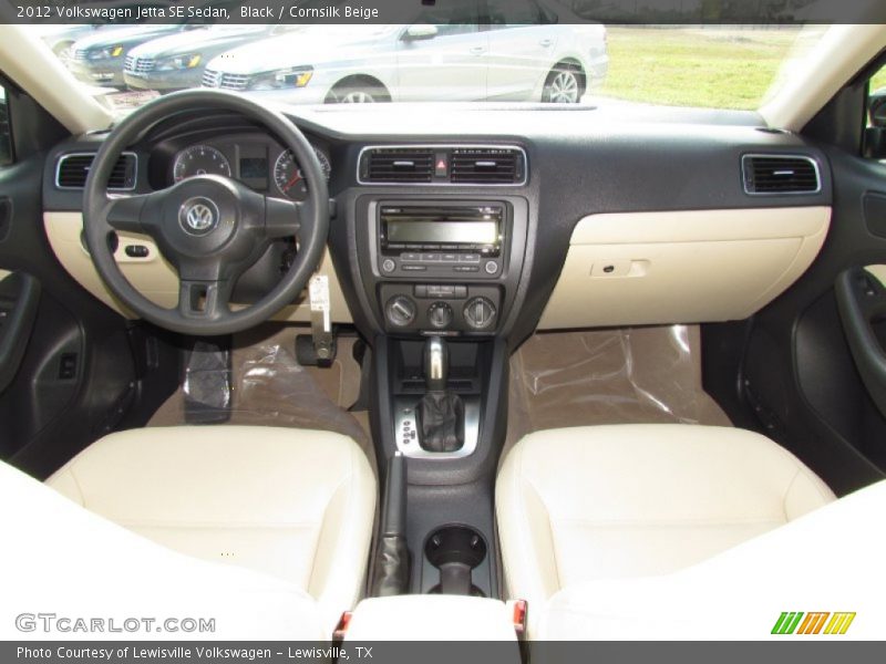 Black / Cornsilk Beige 2012 Volkswagen Jetta SE Sedan