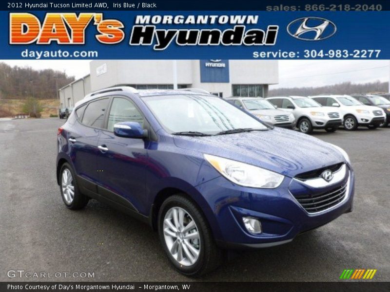 Iris Blue / Black 2012 Hyundai Tucson Limited AWD
