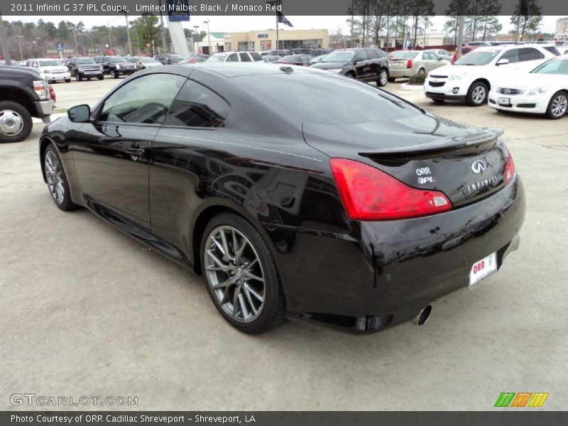 Limited Malbec Black / Monaco Red 2011 Infiniti G 37 IPL Coupe