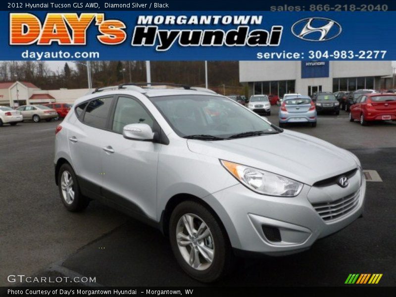Diamond Silver / Black 2012 Hyundai Tucson GLS AWD