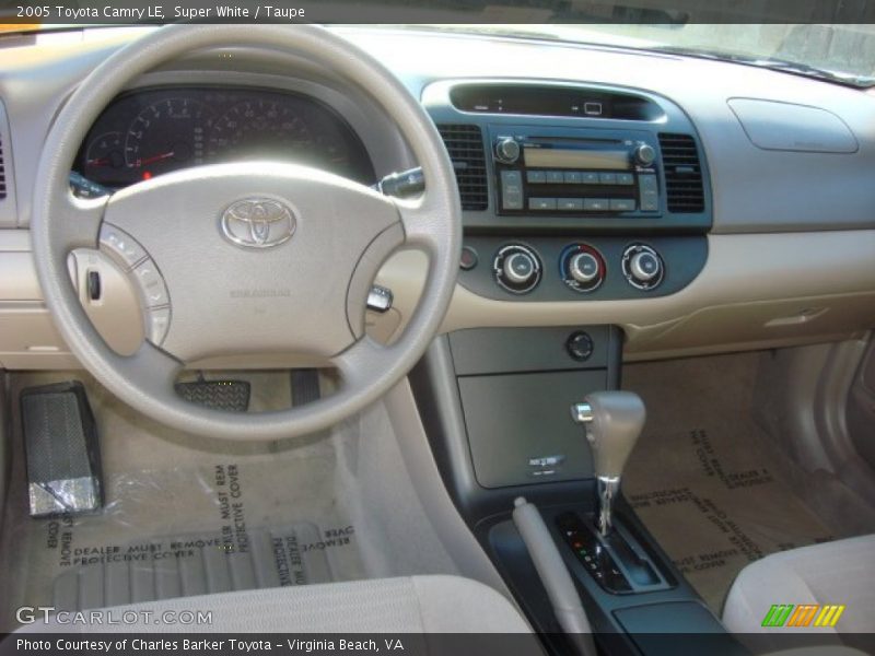 Super White / Taupe 2005 Toyota Camry LE