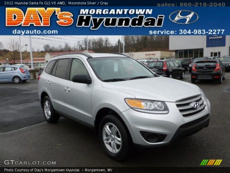 Moonstone Silver / Gray 2012 Hyundai Santa Fe GLS V6 AWD