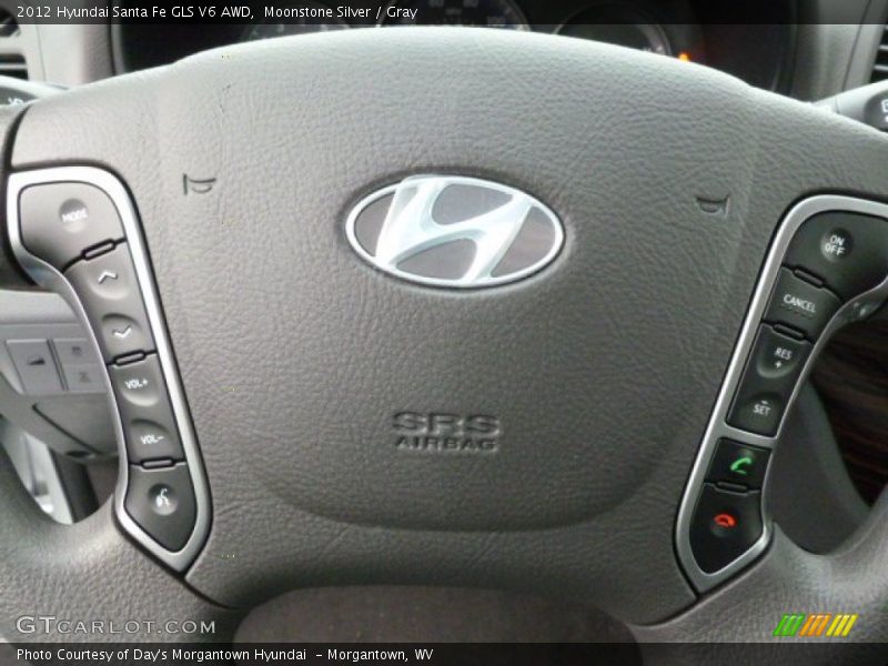 Moonstone Silver / Gray 2012 Hyundai Santa Fe GLS V6 AWD