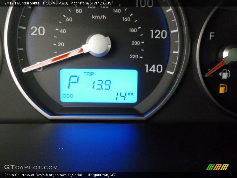 Moonstone Silver / Gray 2012 Hyundai Santa Fe GLS V6 AWD