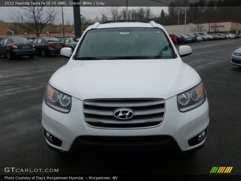 Glacier White / Gray 2012 Hyundai Santa Fe SE V6 AWD