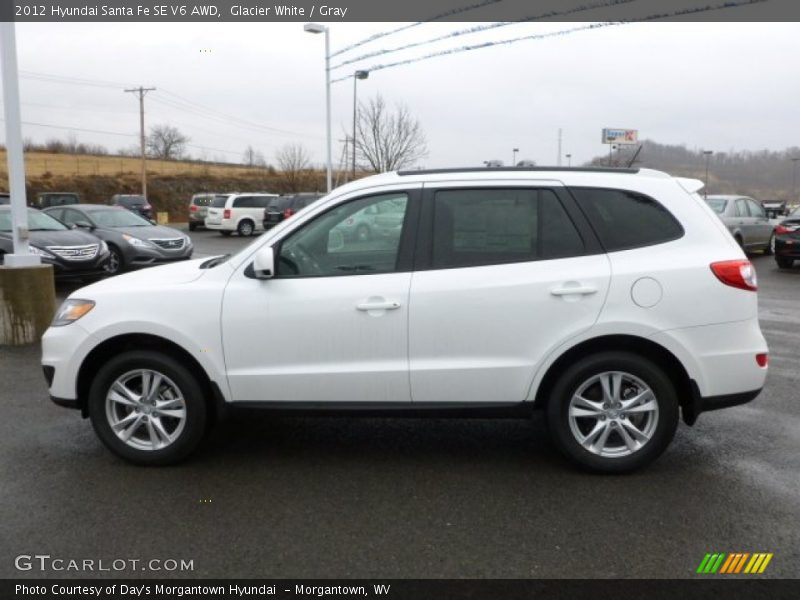 Glacier White / Gray 2012 Hyundai Santa Fe SE V6 AWD