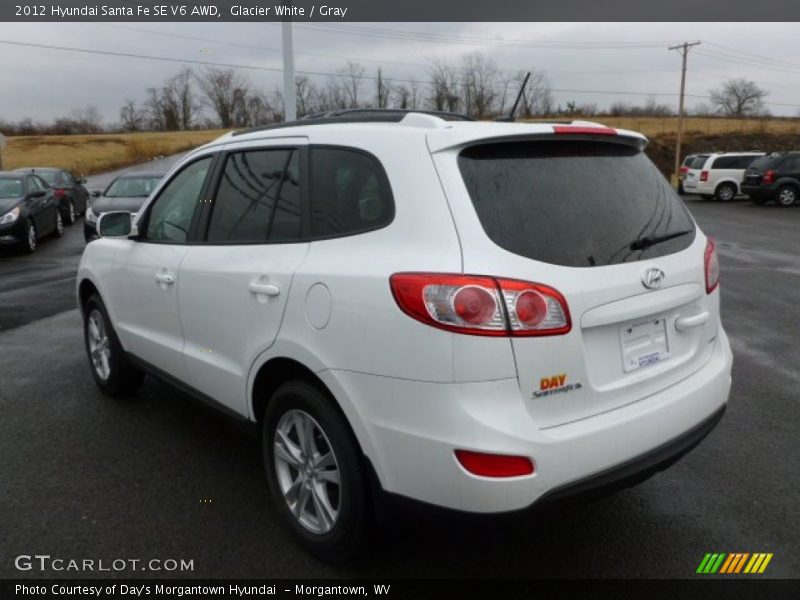 Glacier White / Gray 2012 Hyundai Santa Fe SE V6 AWD