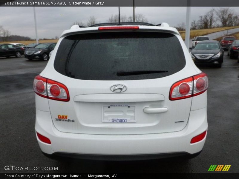 Glacier White / Gray 2012 Hyundai Santa Fe SE V6 AWD
