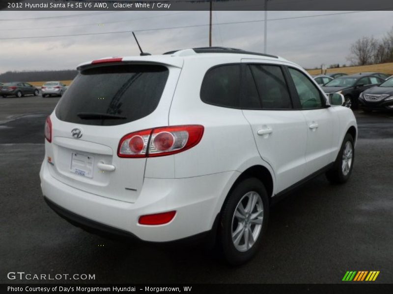 Glacier White / Gray 2012 Hyundai Santa Fe SE V6 AWD