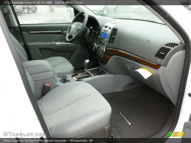 Glacier White / Gray 2012 Hyundai Santa Fe SE V6 AWD