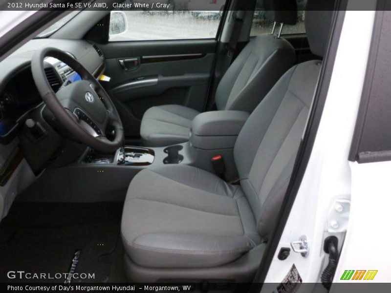 Glacier White / Gray 2012 Hyundai Santa Fe SE V6 AWD