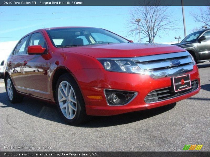 Sangria Red Metallic / Camel 2010 Ford Fusion SEL