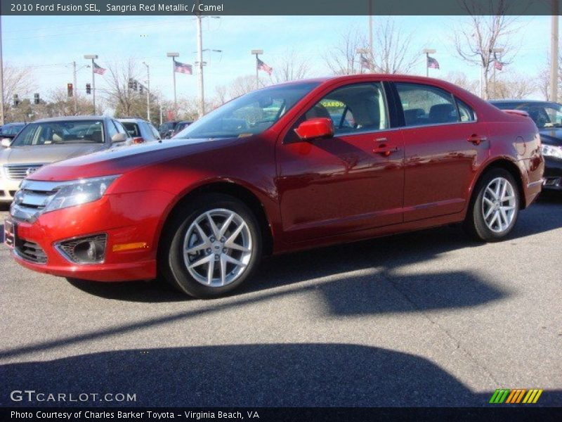 Sangria Red Metallic / Camel 2010 Ford Fusion SEL