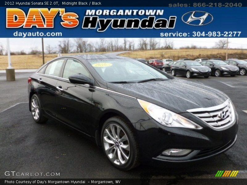 Midnight Black / Black 2012 Hyundai Sonata SE 2.0T