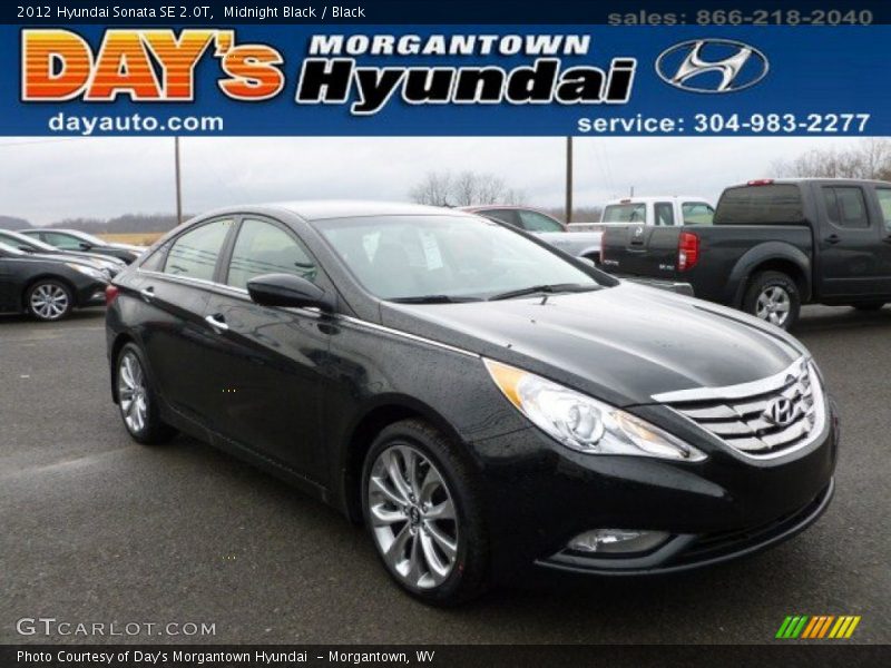 Midnight Black / Black 2012 Hyundai Sonata SE 2.0T