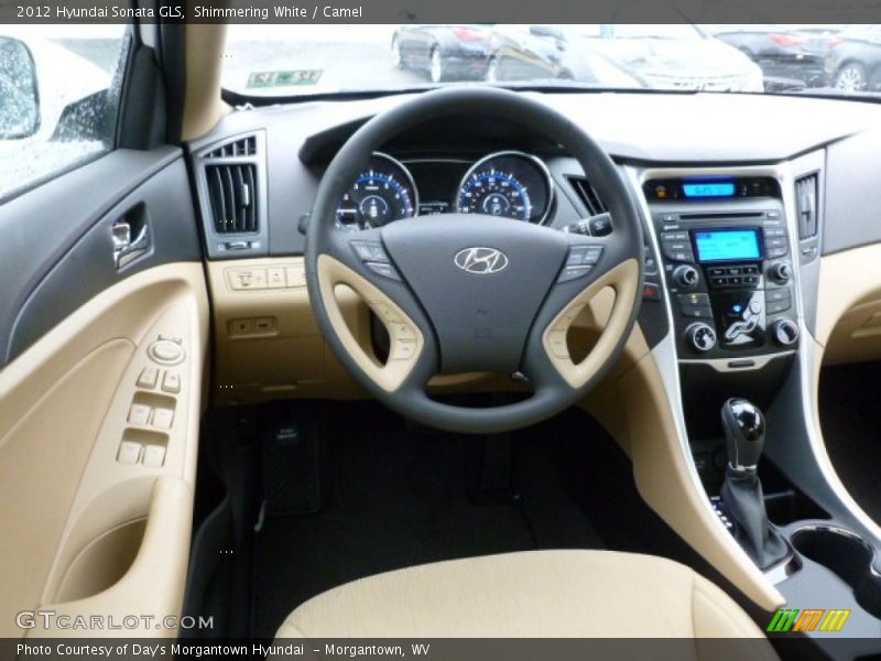 Shimmering White / Camel 2012 Hyundai Sonata GLS