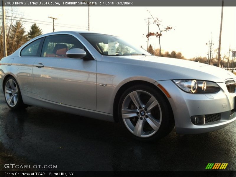 Titanium Silver Metallic / Coral Red/Black 2008 BMW 3 Series 335i Coupe