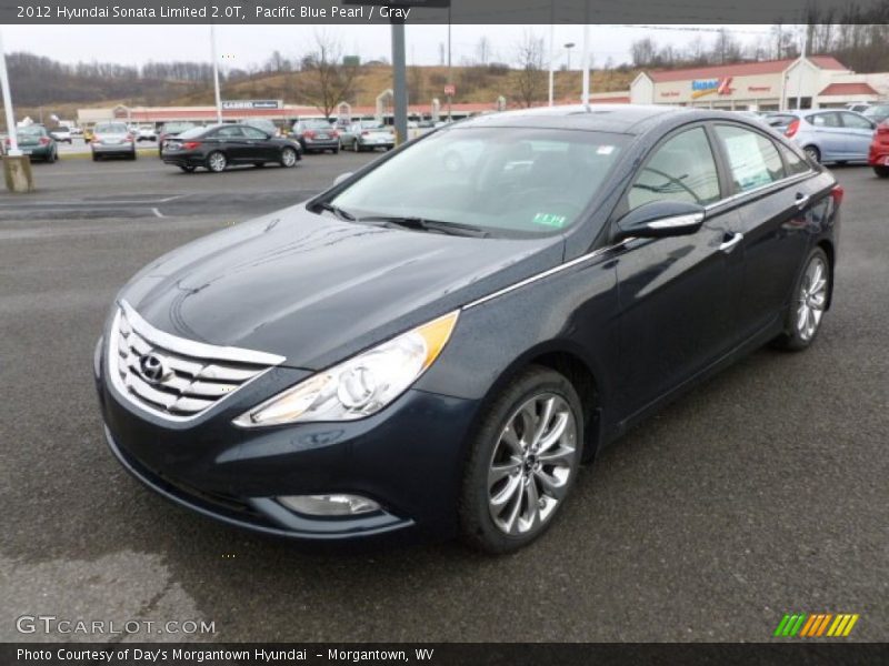 Pacific Blue Pearl / Gray 2012 Hyundai Sonata Limited 2.0T