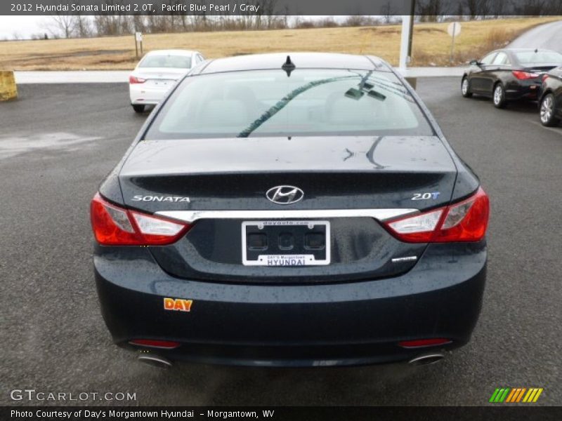 Pacific Blue Pearl / Gray 2012 Hyundai Sonata Limited 2.0T