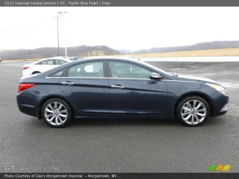 Pacific Blue Pearl / Gray 2012 Hyundai Sonata Limited 2.0T