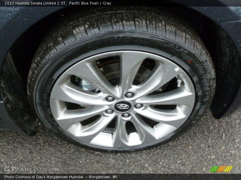 Pacific Blue Pearl / Gray 2012 Hyundai Sonata Limited 2.0T
