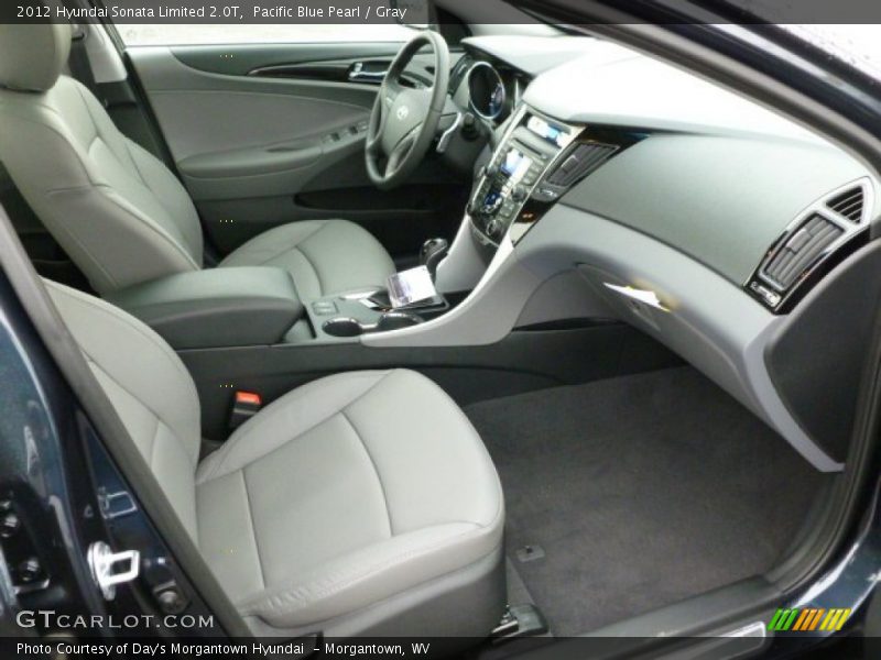 Pacific Blue Pearl / Gray 2012 Hyundai Sonata Limited 2.0T