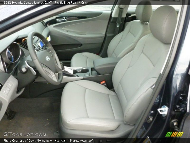 Pacific Blue Pearl / Gray 2012 Hyundai Sonata Limited 2.0T