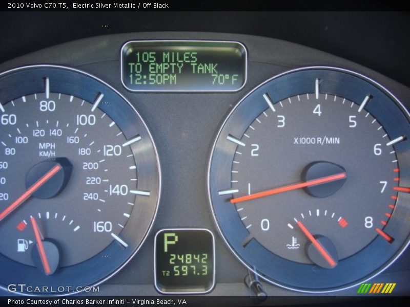 Electric Silver Metallic / Off Black 2010 Volvo C70 T5