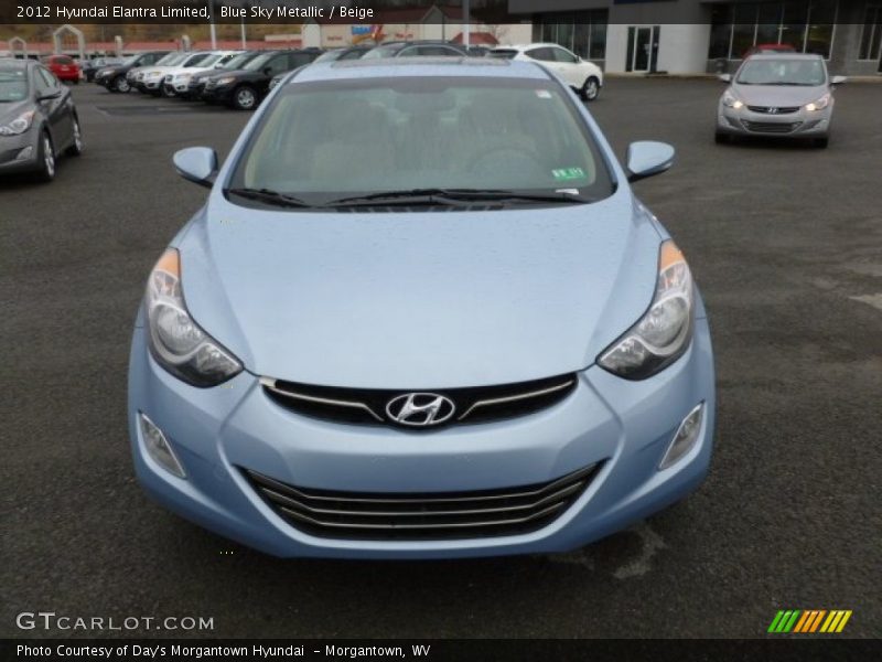 Blue Sky Metallic / Beige 2012 Hyundai Elantra Limited
