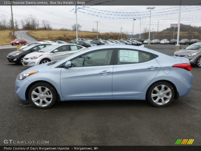 Blue Sky Metallic / Beige 2012 Hyundai Elantra Limited