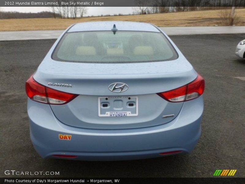 Blue Sky Metallic / Beige 2012 Hyundai Elantra Limited