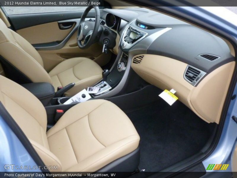 Blue Sky Metallic / Beige 2012 Hyundai Elantra Limited
