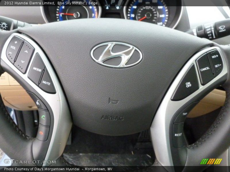 Blue Sky Metallic / Beige 2012 Hyundai Elantra Limited