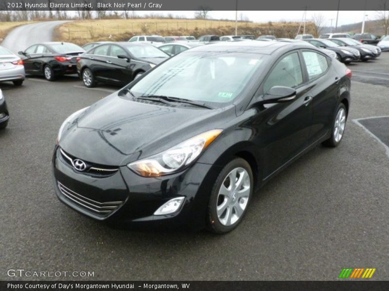 Black Noir Pearl / Gray 2012 Hyundai Elantra Limited