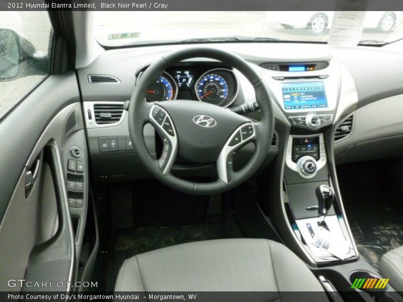 Black Noir Pearl / Gray 2012 Hyundai Elantra Limited