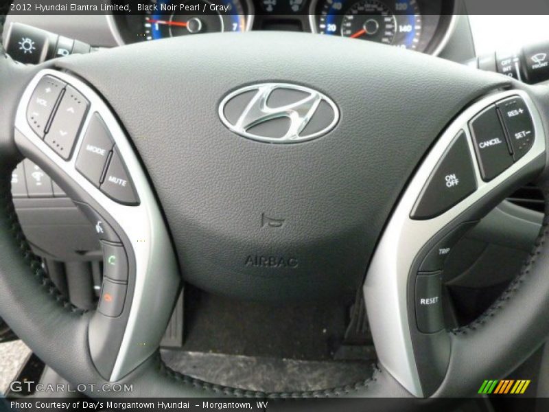Black Noir Pearl / Gray 2012 Hyundai Elantra Limited