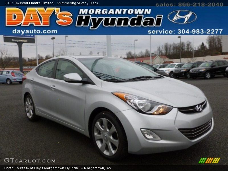 Shimmering Silver / Black 2012 Hyundai Elantra Limited