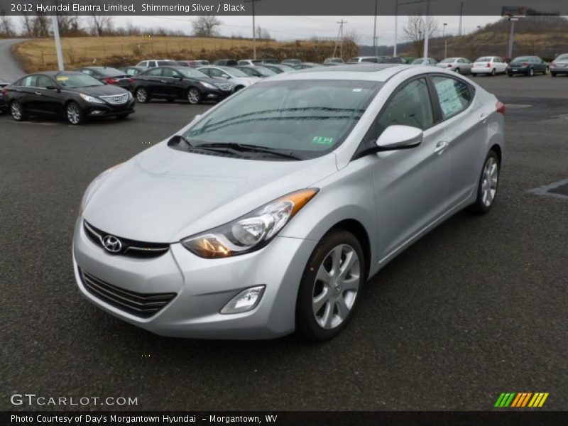 Shimmering Silver / Black 2012 Hyundai Elantra Limited