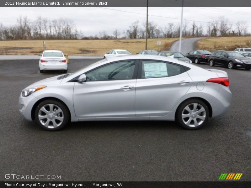 Shimmering Silver / Black 2012 Hyundai Elantra Limited