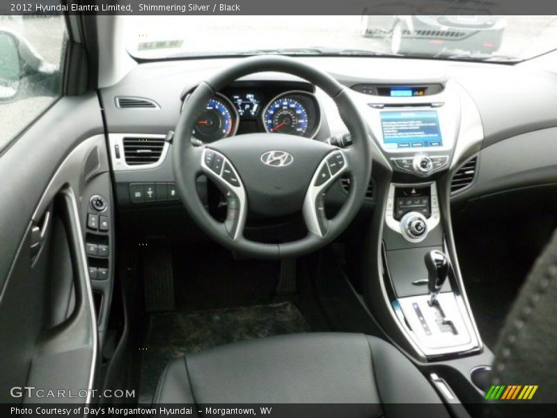 Shimmering Silver / Black 2012 Hyundai Elantra Limited