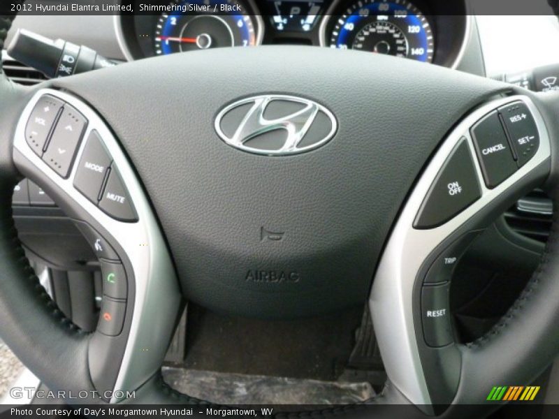 Shimmering Silver / Black 2012 Hyundai Elantra Limited
