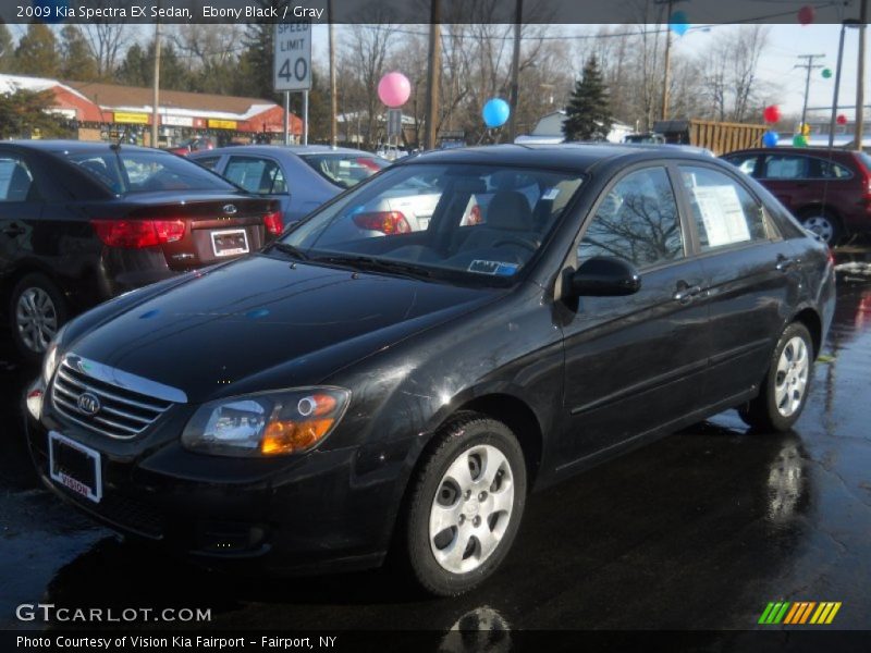 Ebony Black / Gray 2009 Kia Spectra EX Sedan