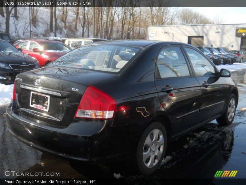 Ebony Black / Gray 2009 Kia Spectra EX Sedan