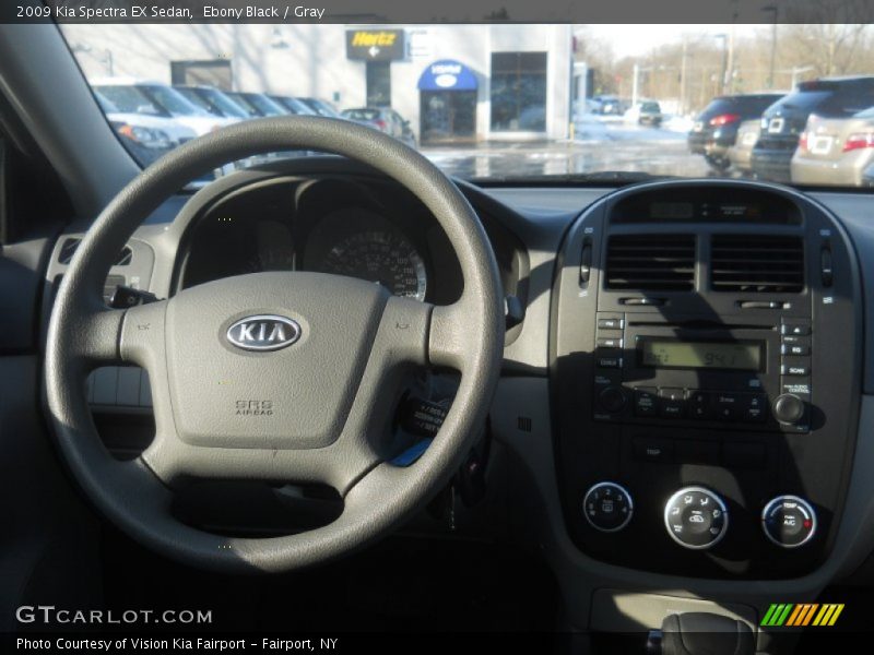 Ebony Black / Gray 2009 Kia Spectra EX Sedan