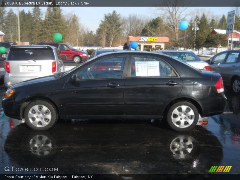 Ebony Black / Gray 2009 Kia Spectra EX Sedan