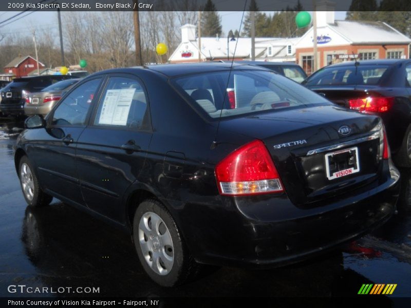 Ebony Black / Gray 2009 Kia Spectra EX Sedan