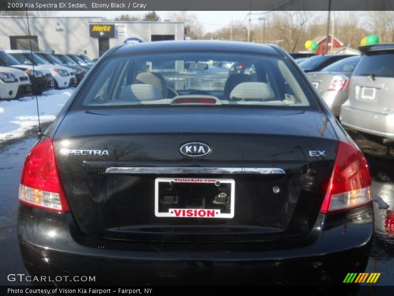 Ebony Black / Gray 2009 Kia Spectra EX Sedan